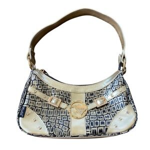 Vintage Y2K Gold Crocodile Rhinestone Buckle Shoulder Mini Bag Purse Glam Bratz